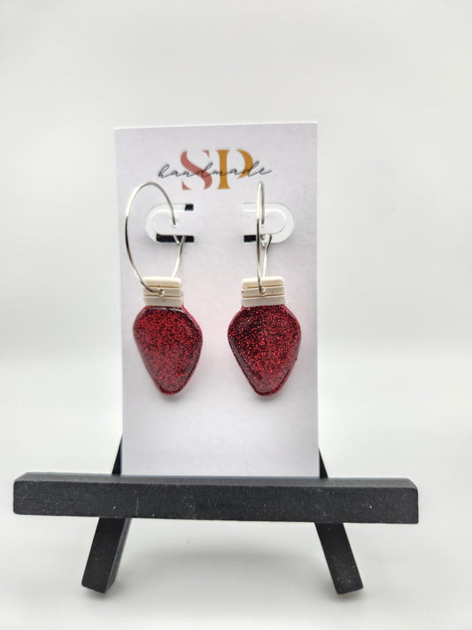 Holiday Lights Hoops | Polymer Clay Earrings