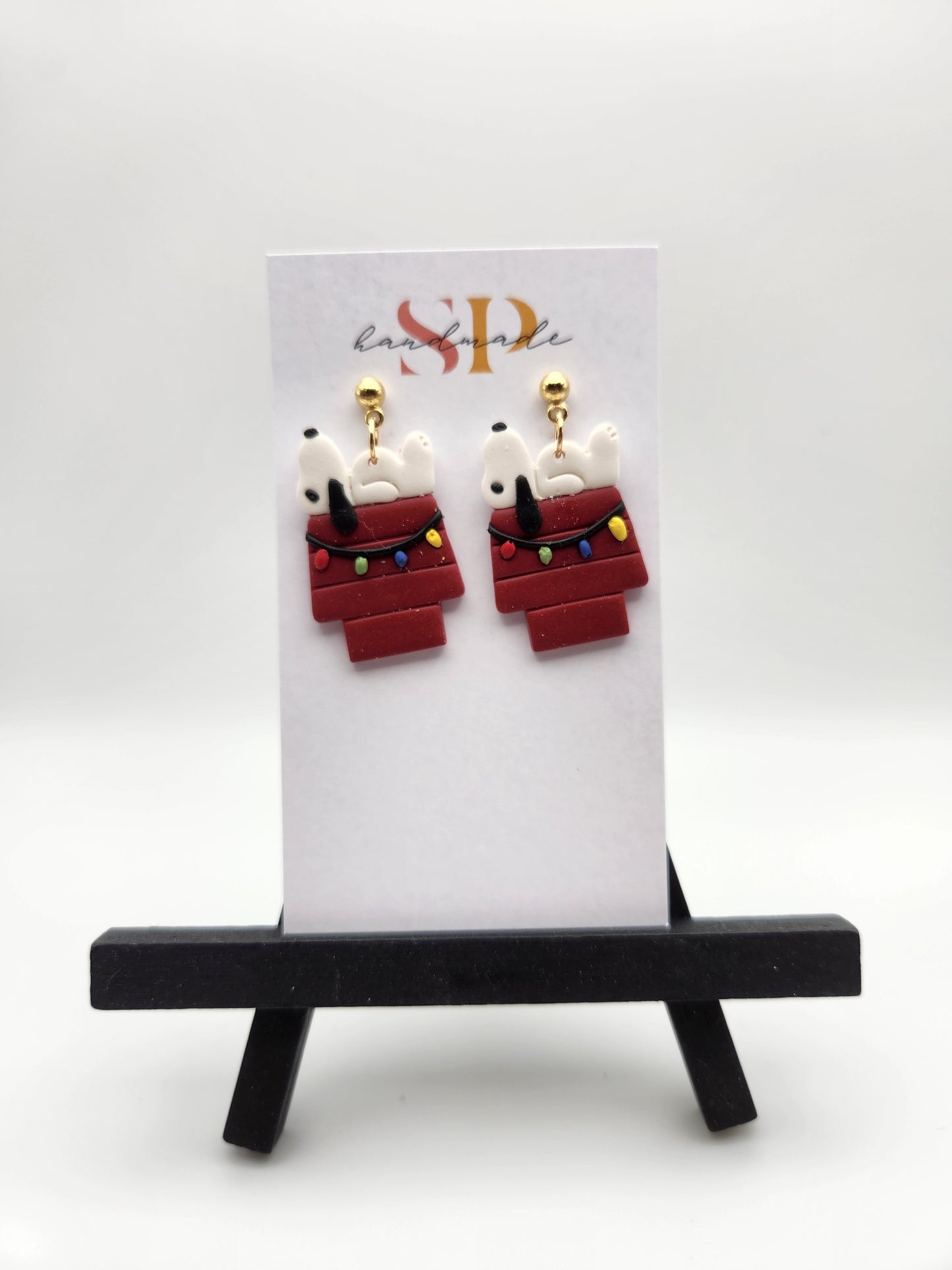 Dog on House Dangles | Polymer Clay Earrings