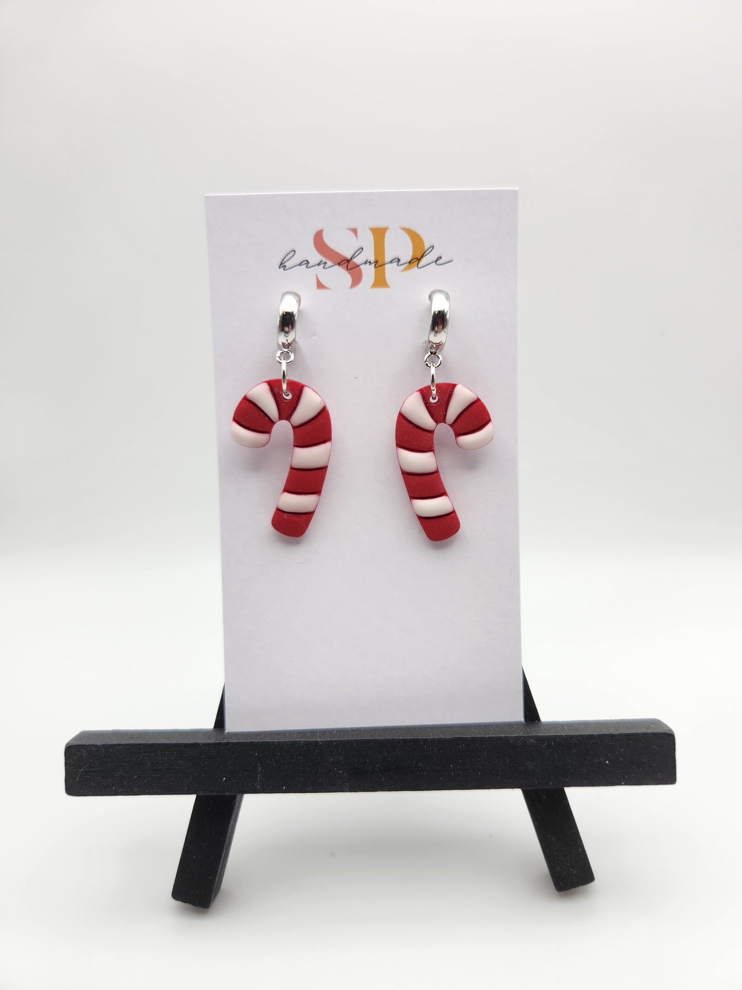 Candy Cane Dangles | Polymer Clay Earrings