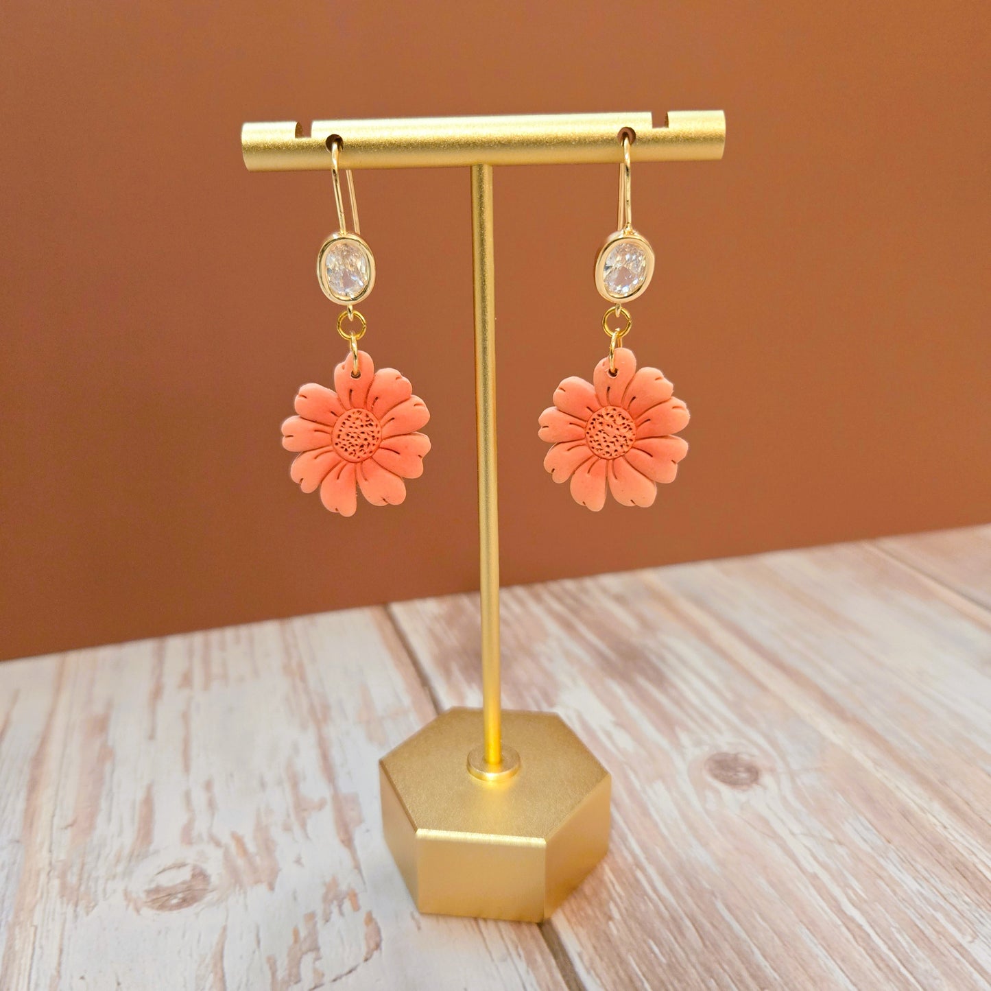 Pink Flower Drop | Polymer Clay Earrings