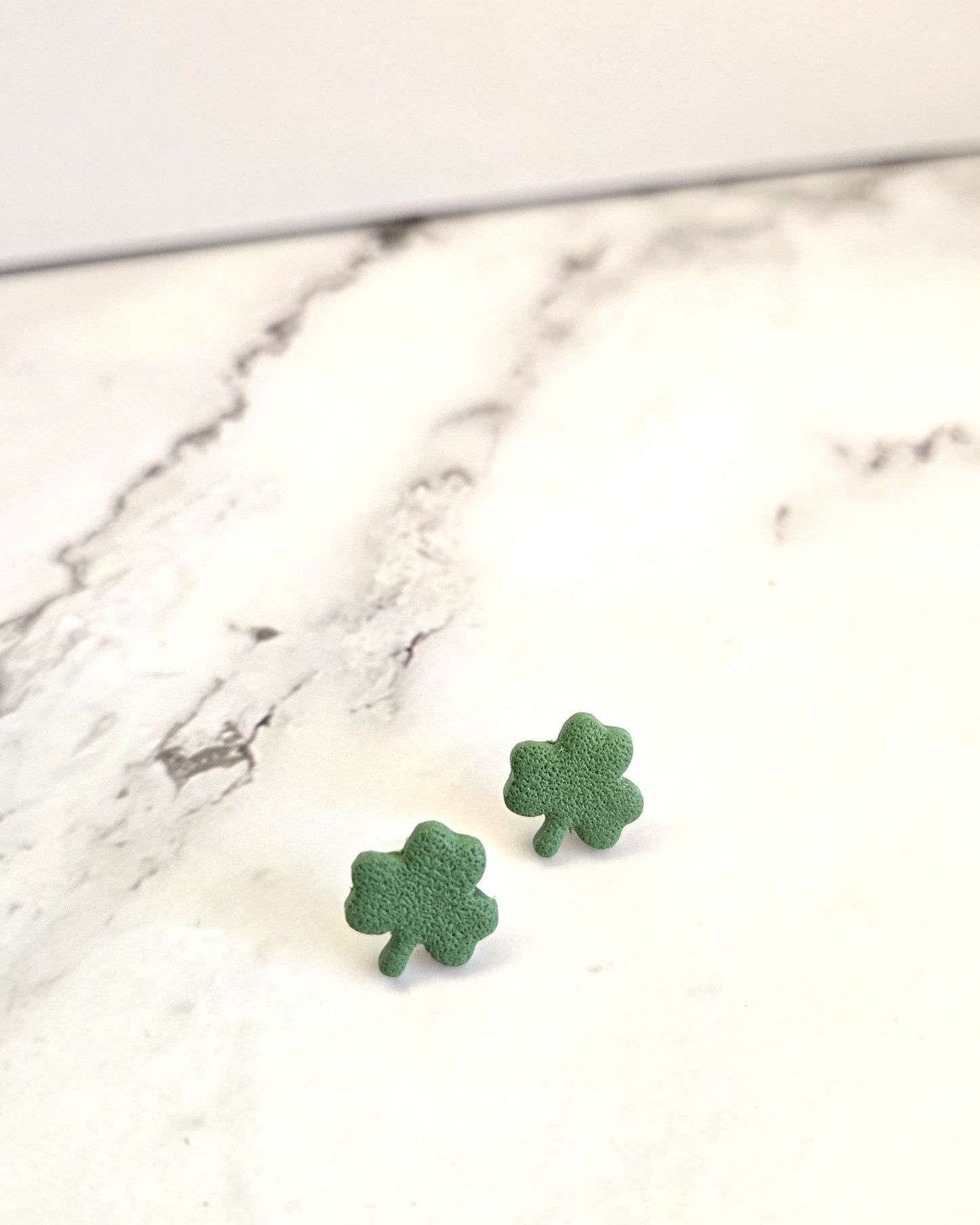 Shamrock Studs | Polymer Clay Earrings