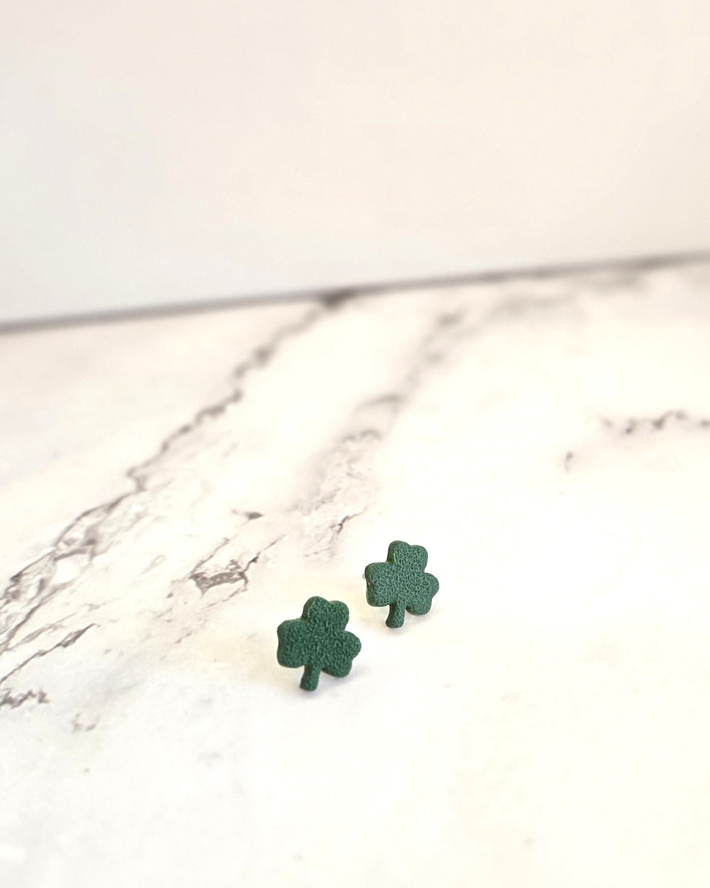 Shamrock Studs | Polymer Clay Earrings