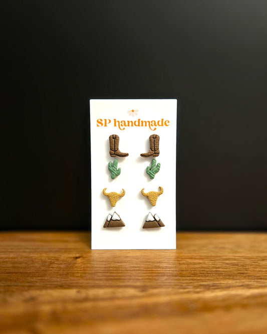 Cowboy Stud Pack | Polymer Clay Earrings