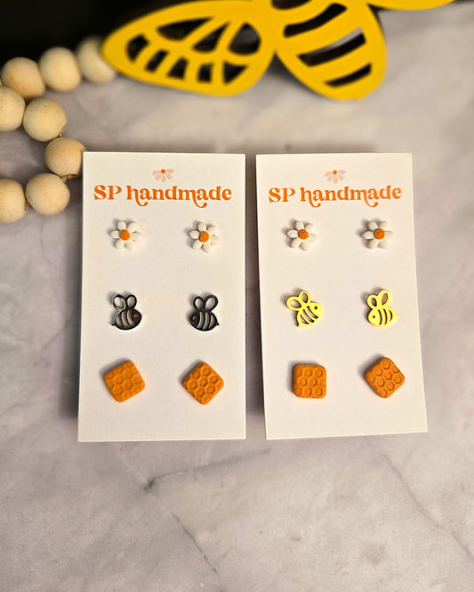 Bee Stud Pack | Polymer Clay Earrings