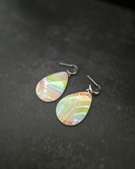 Pastel Rainbow Teardrops | Polymer Clay Earrings
