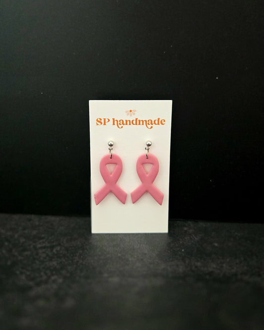 Breast Cancer Awareness | Polymer Clay Earrings