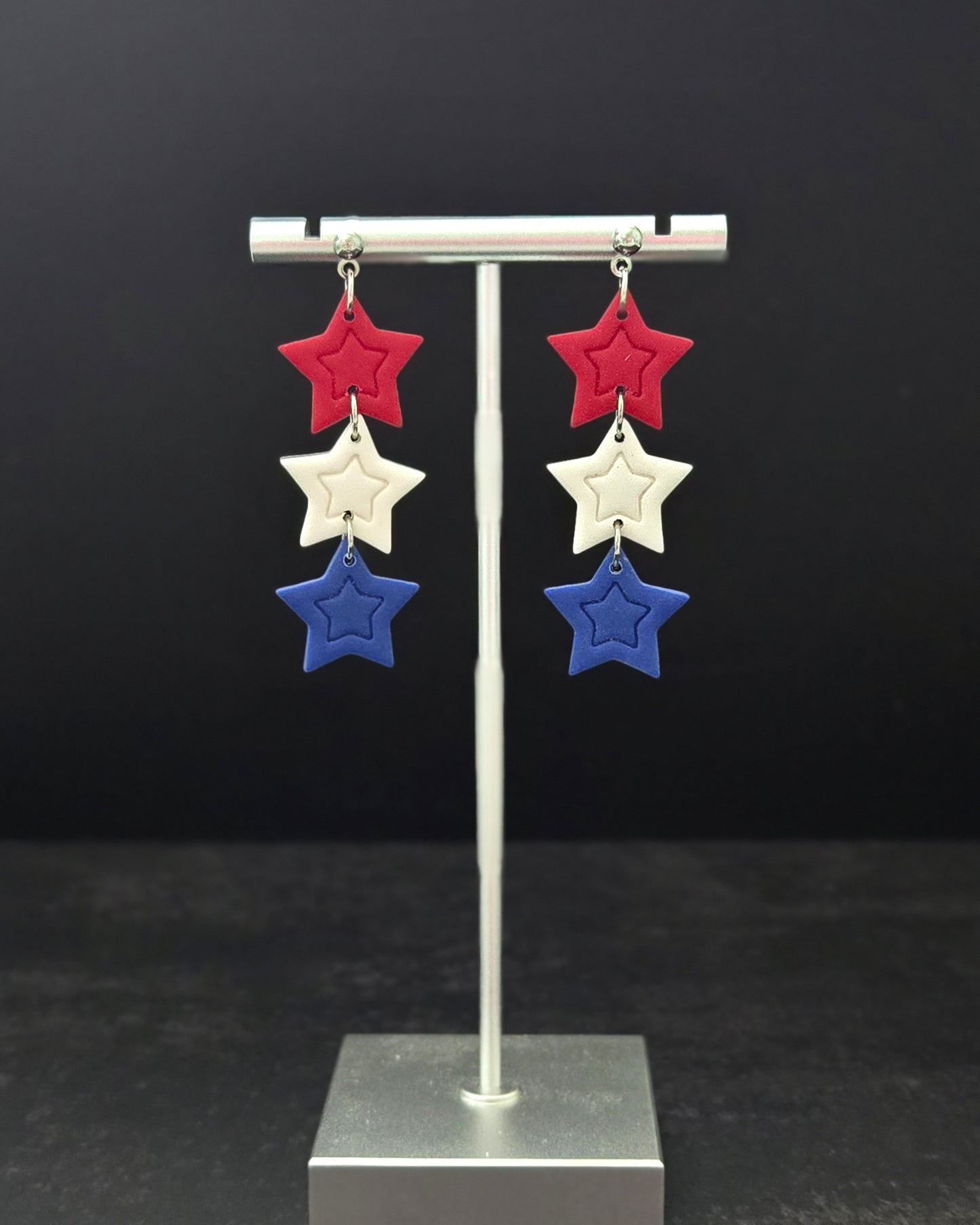 Patriotic Stars | Polymer Clay Earrings
