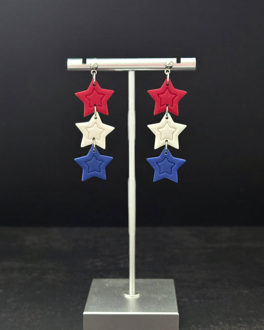 Patriotic Stars | Polymer Clay Earrings