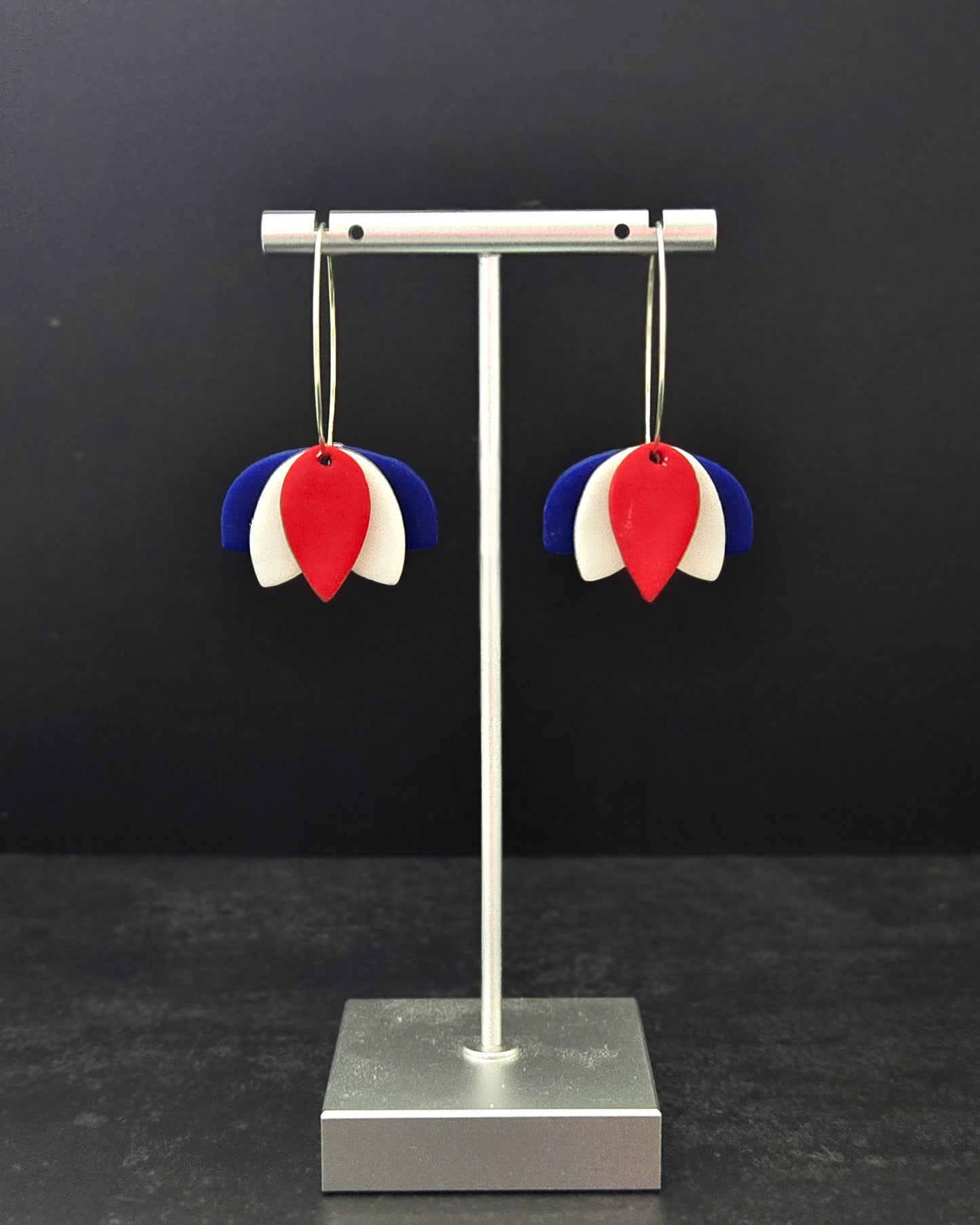 Patriotic Layered Hoops | Polymer Clay Earrings