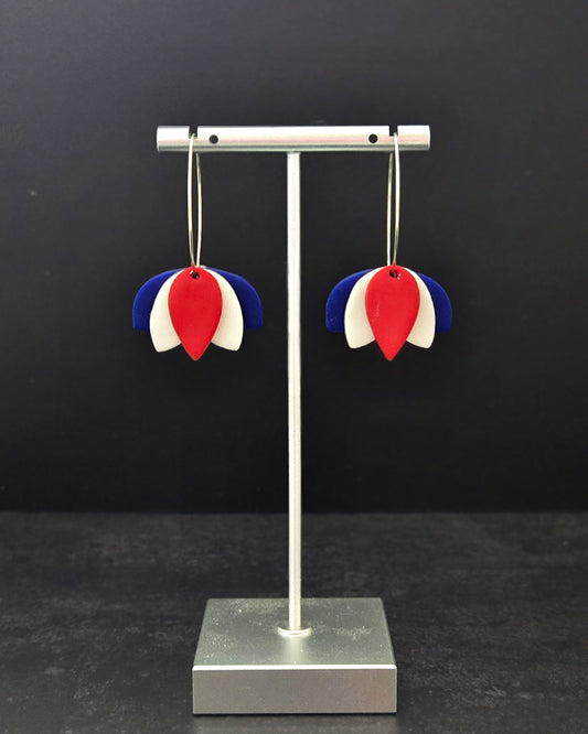 Patriotic Layered Hoops | Polymer Clay Earrings