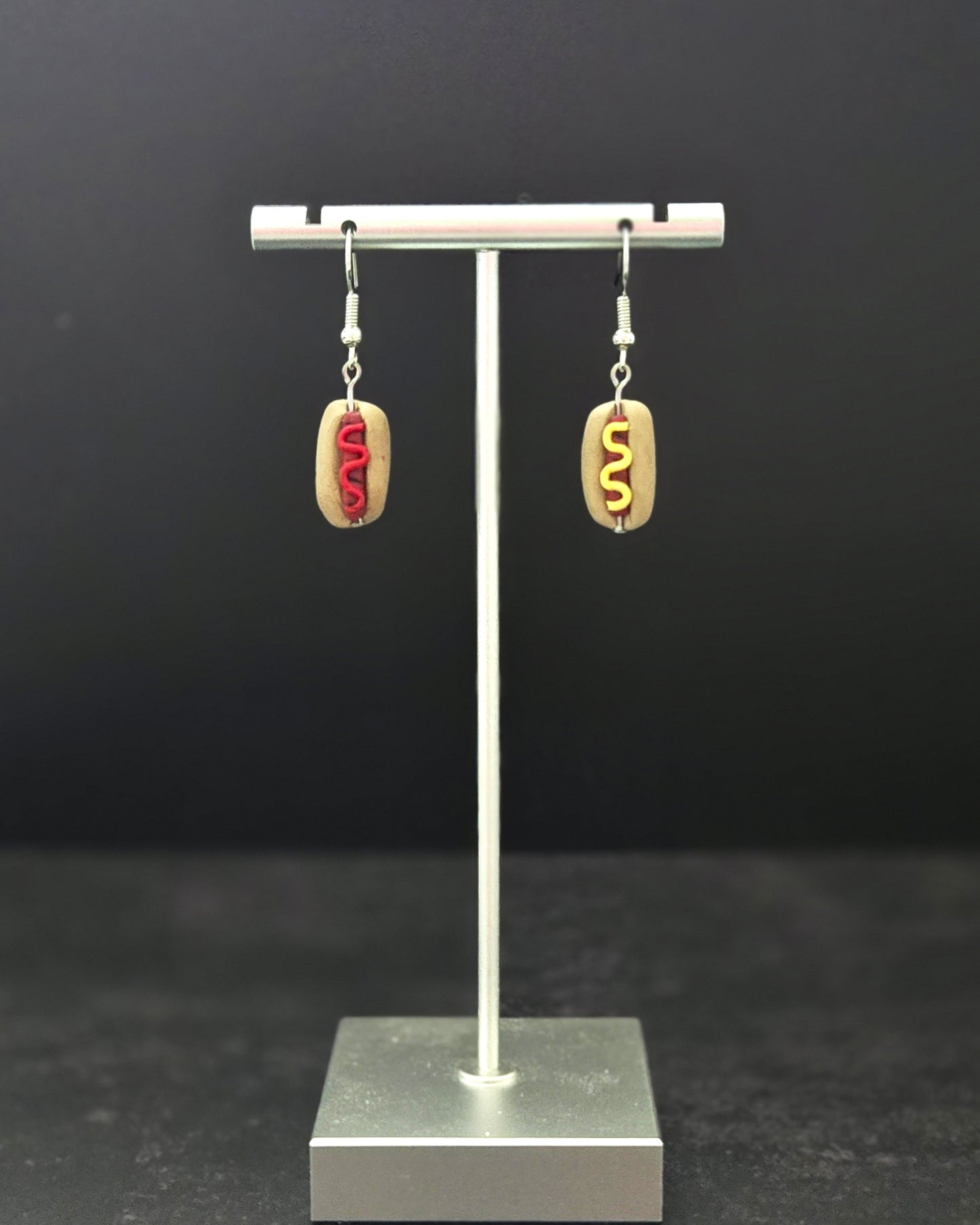Hot Dog Dangles | Polymer Clay Earrings