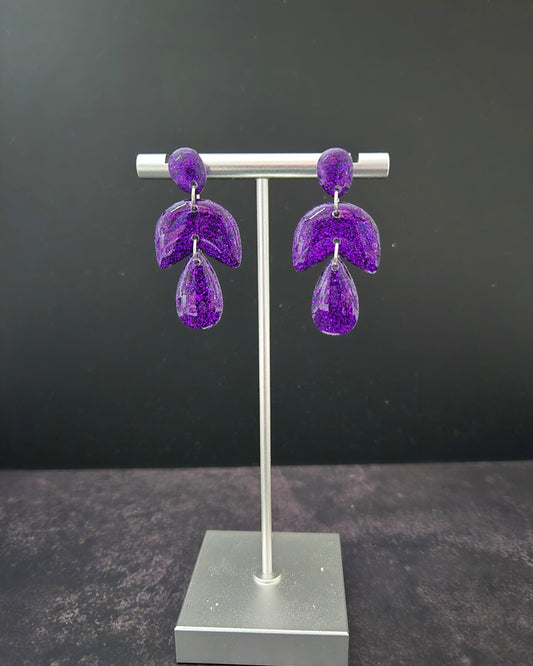 Deep Purple Dangles | Polymer Clay Earrings