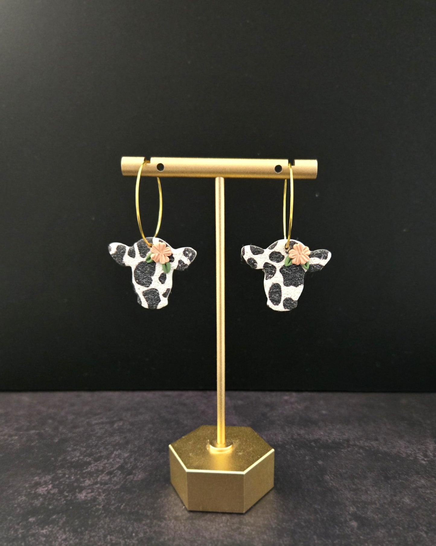 Floral Cows | Polymer Clay Earrings