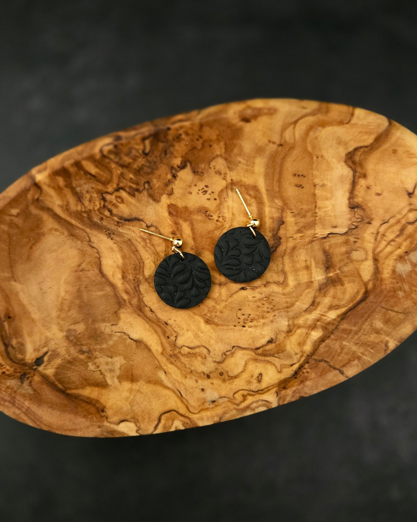 Simple Textured Rounds | Polymer Clay Earrings