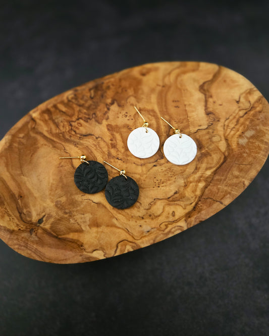 Simple Textured Rounds | Polymer Clay Earrings