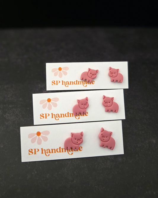 Pig Studs | Polymer Clay Earrings