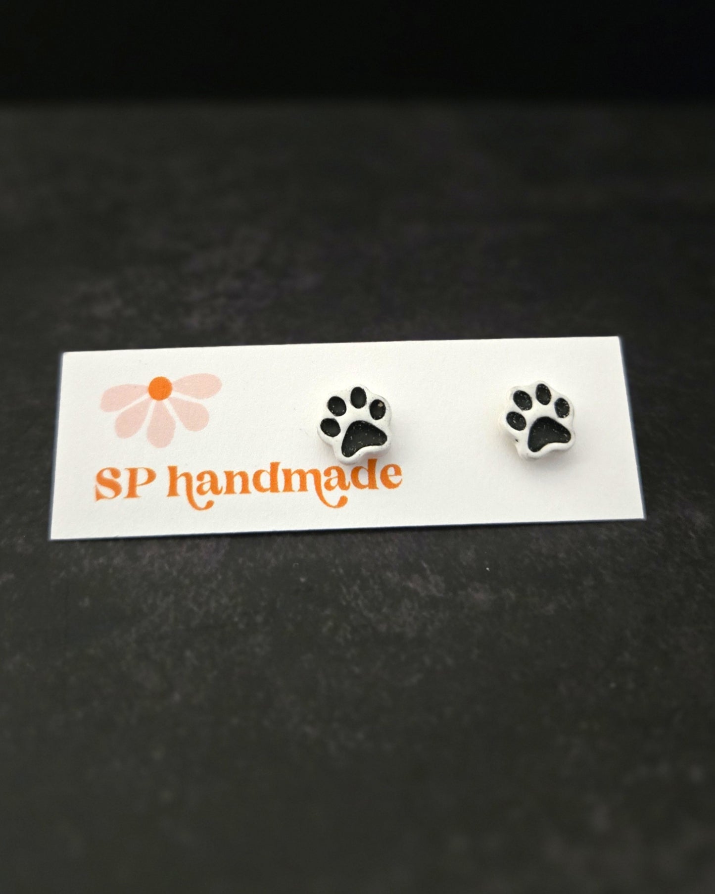 Paw Print Studs | Polymer Clay Earrings