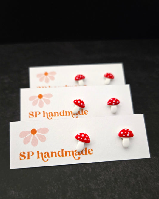 Mushroom Studs | Polymer Clay Earrings