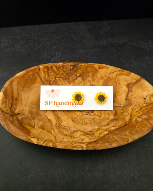Sunflower Studs | Polymer Clay Earrings