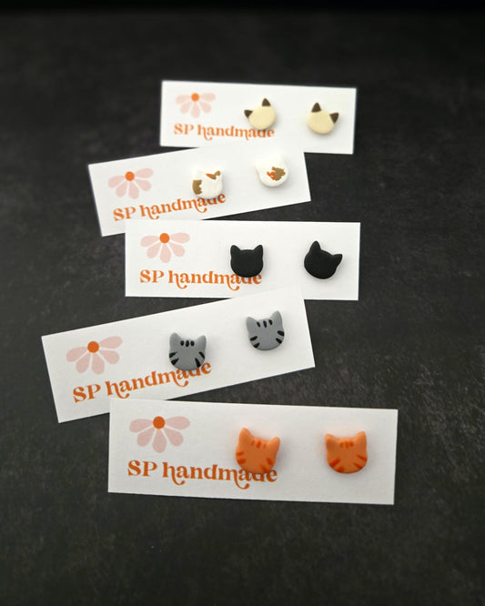 Cat Studs | Polymer Clay Earrings