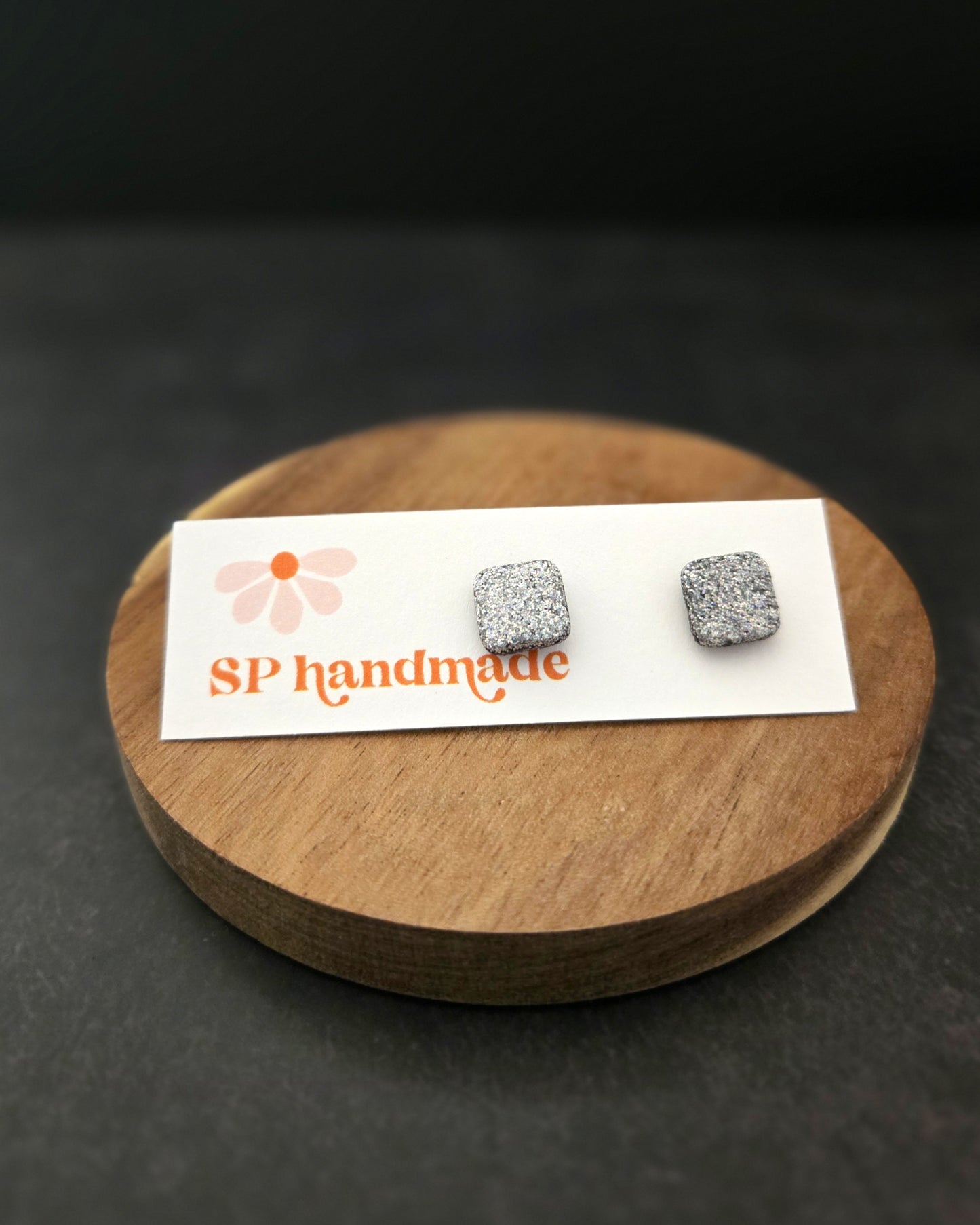 Glitter Studs | Polymer Clay Earrings