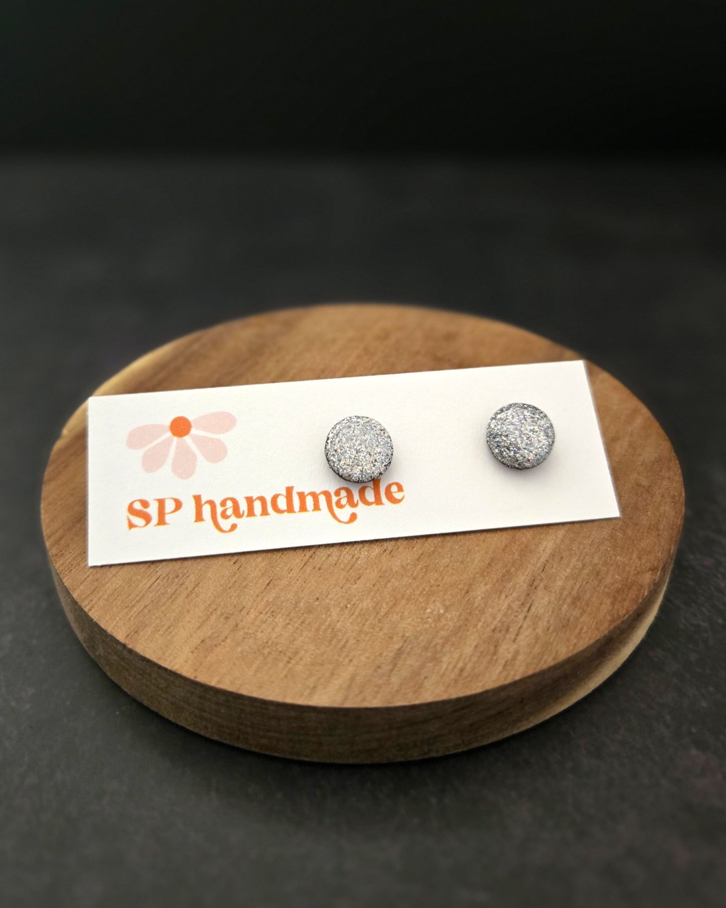 Glitter Studs | Polymer Clay Earrings