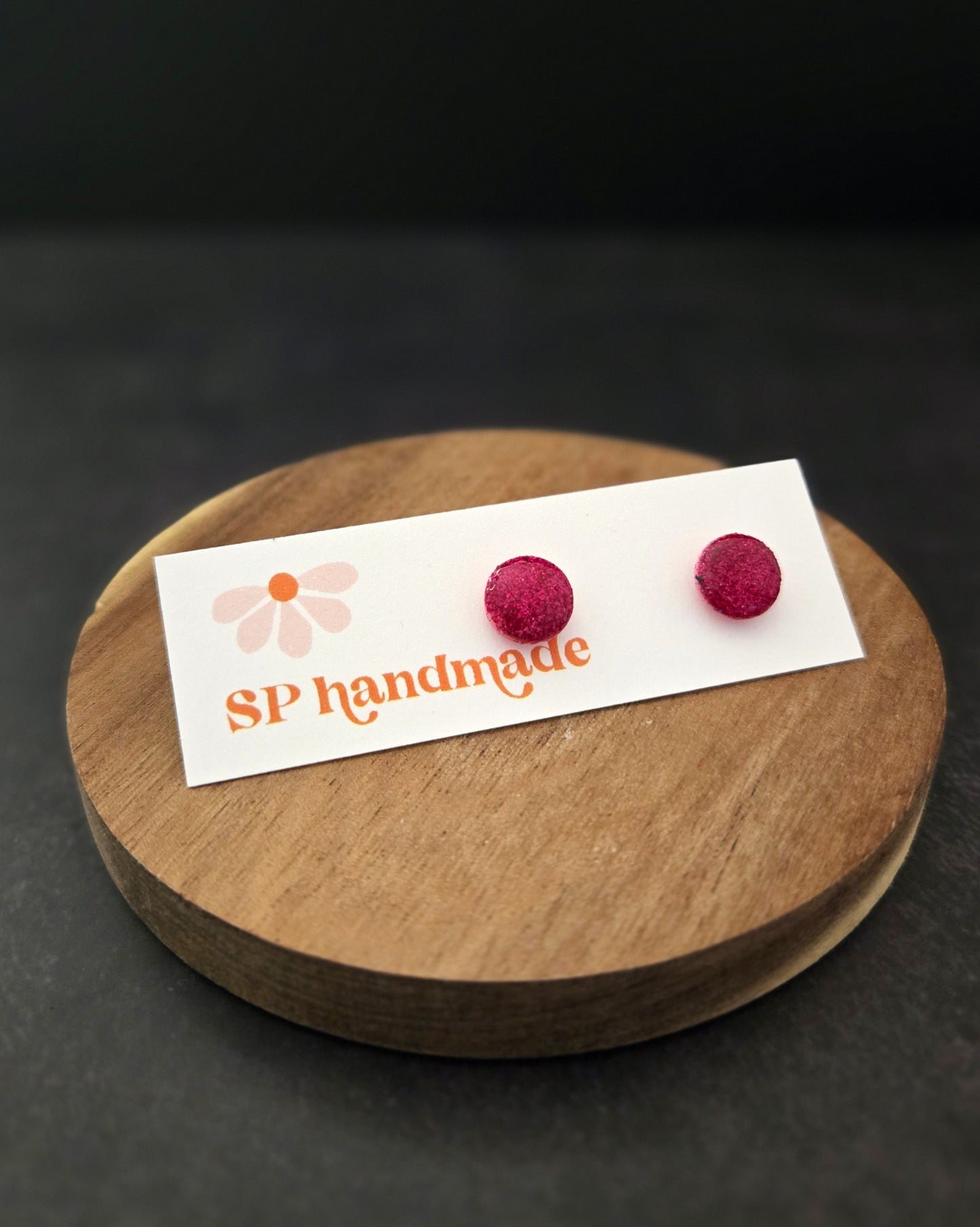 Glitter Studs | Polymer Clay Earrings