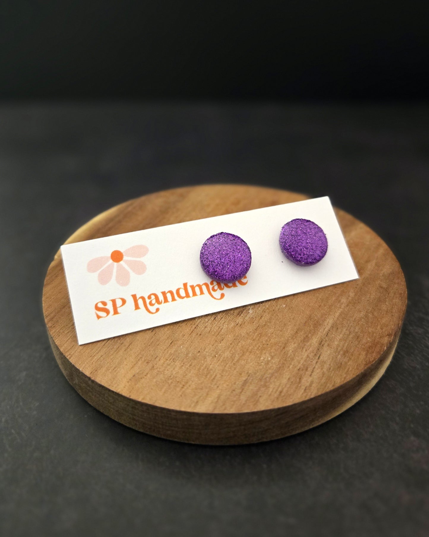 Glitter Studs | Polymer Clay Earrings