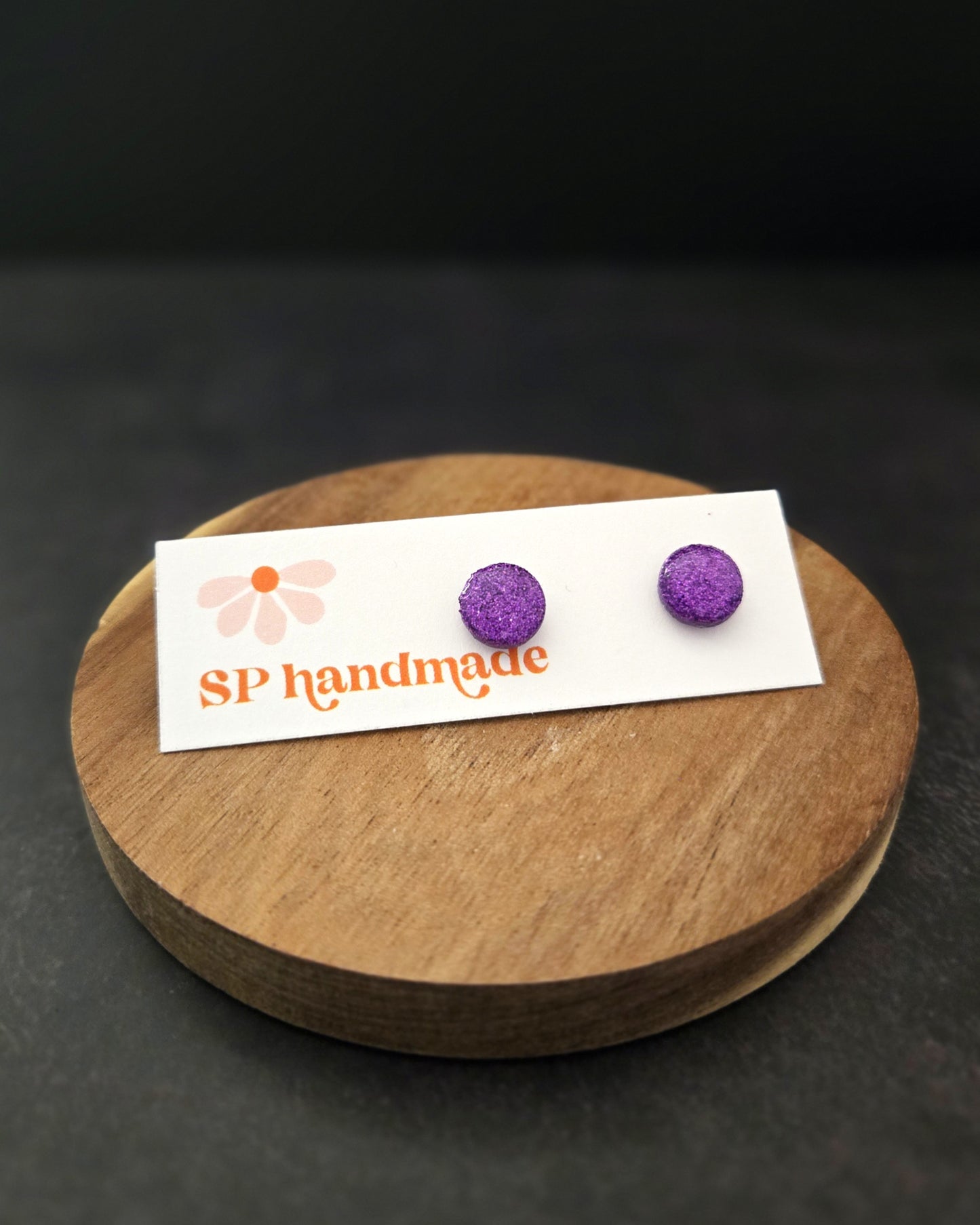 Glitter Studs | Polymer Clay Earrings