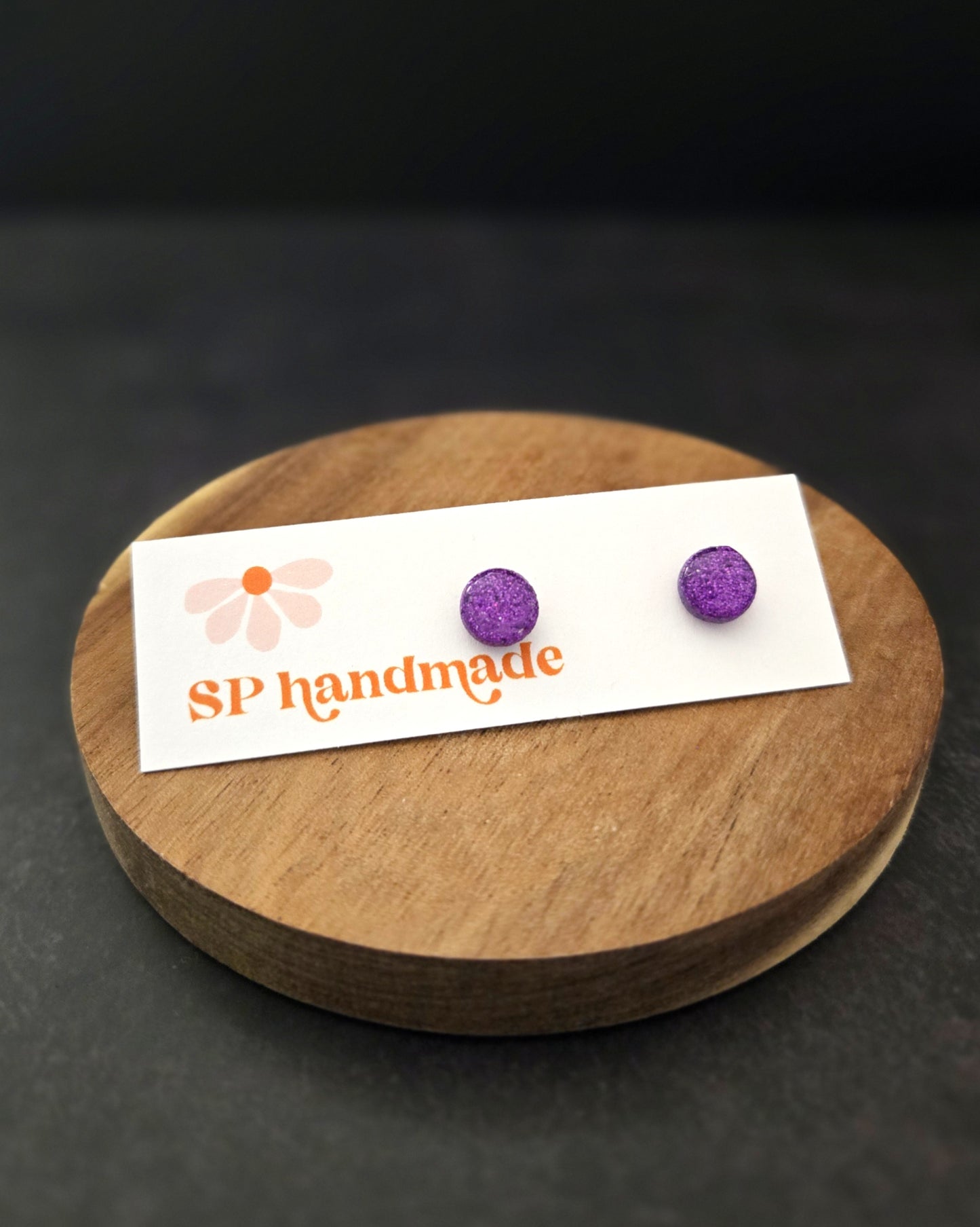 Glitter Studs | Polymer Clay Earrings