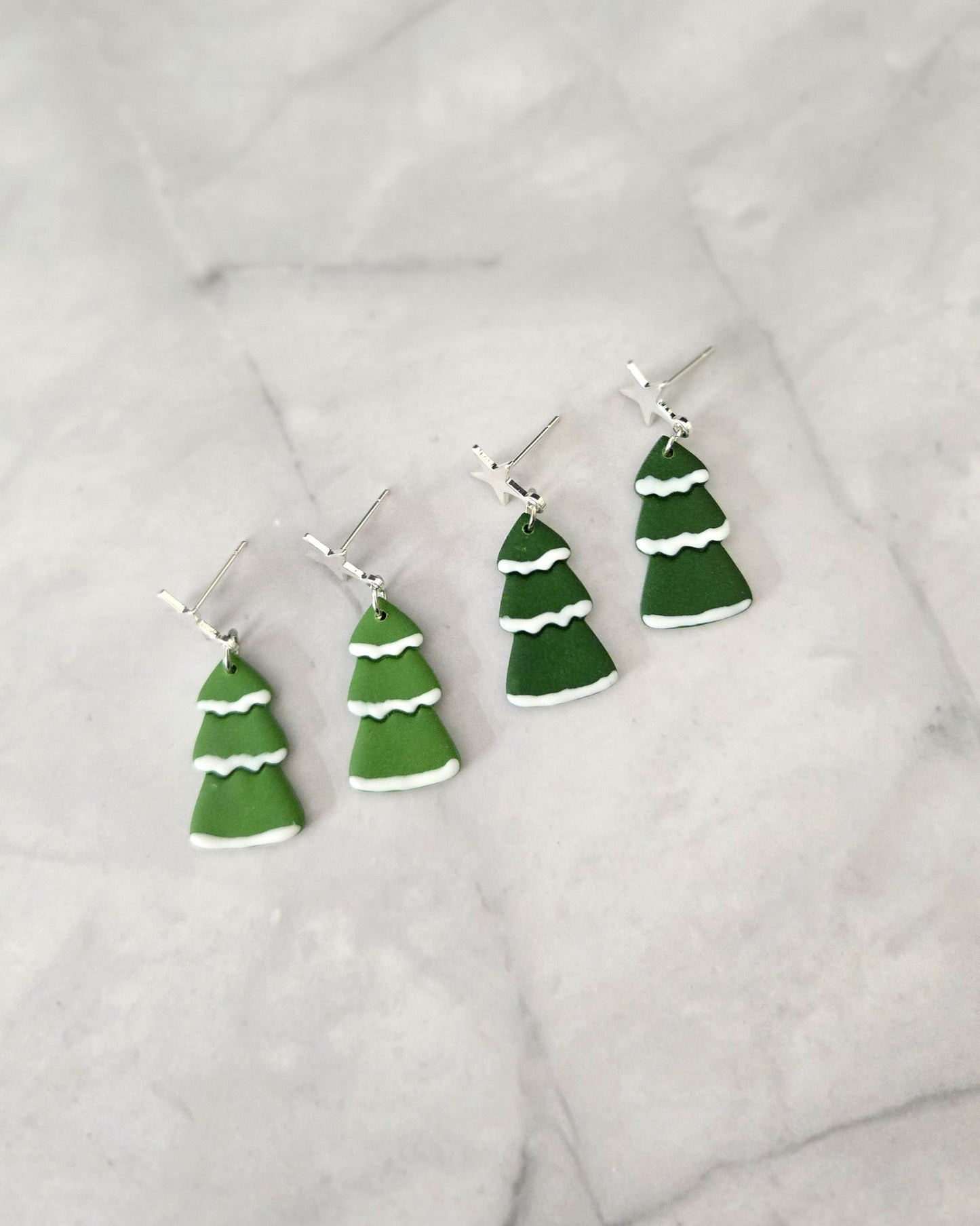 Snowy Trees | Polymer Clay Earrings