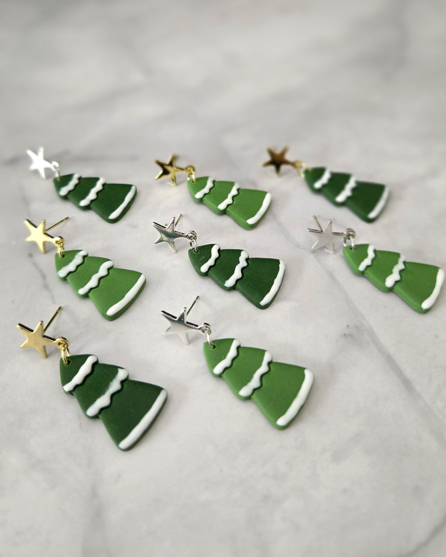 Snowy Trees | Polymer Clay Earrings