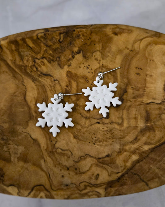 Snowflake Dangles | Polymer Clay Earrings