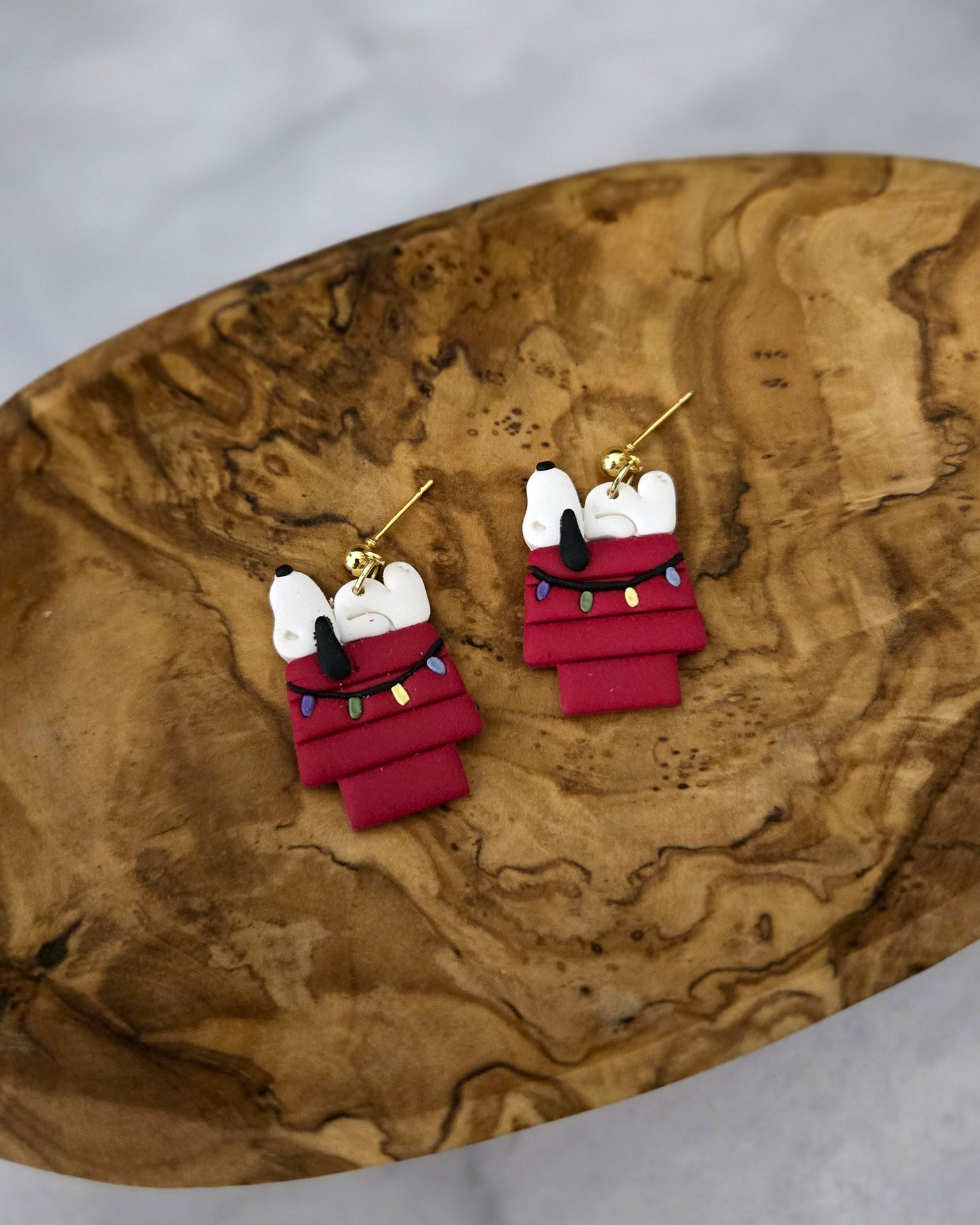 Dog on House Dangles | Polymer Clay Earrings