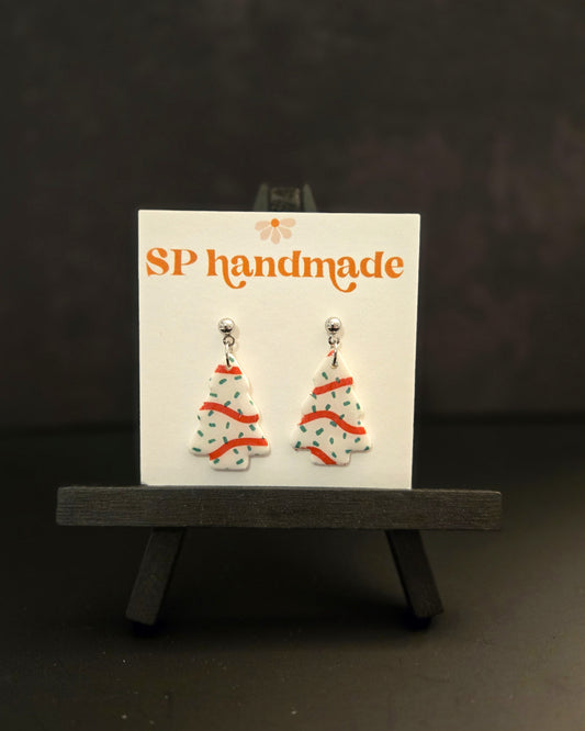 Holiday Cake Dangles | Polymer Clay Earrings
