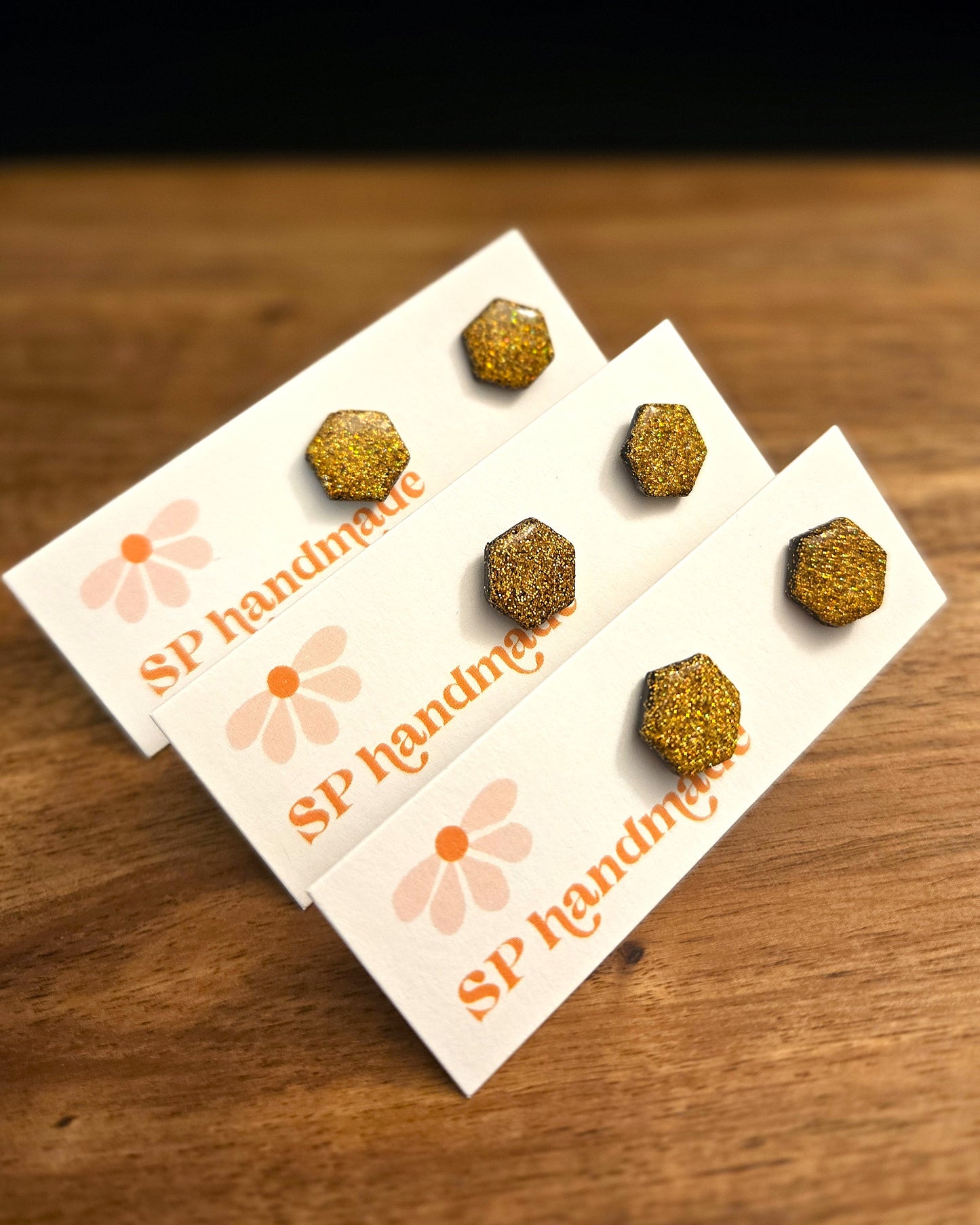 Glitter Studs | Polymer Clay Earrings