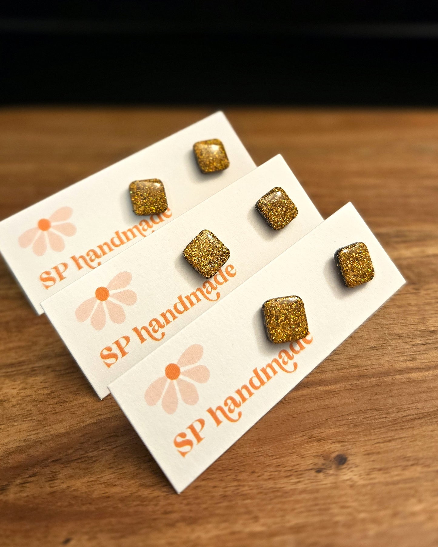 Glitter Studs | Polymer Clay Earrings