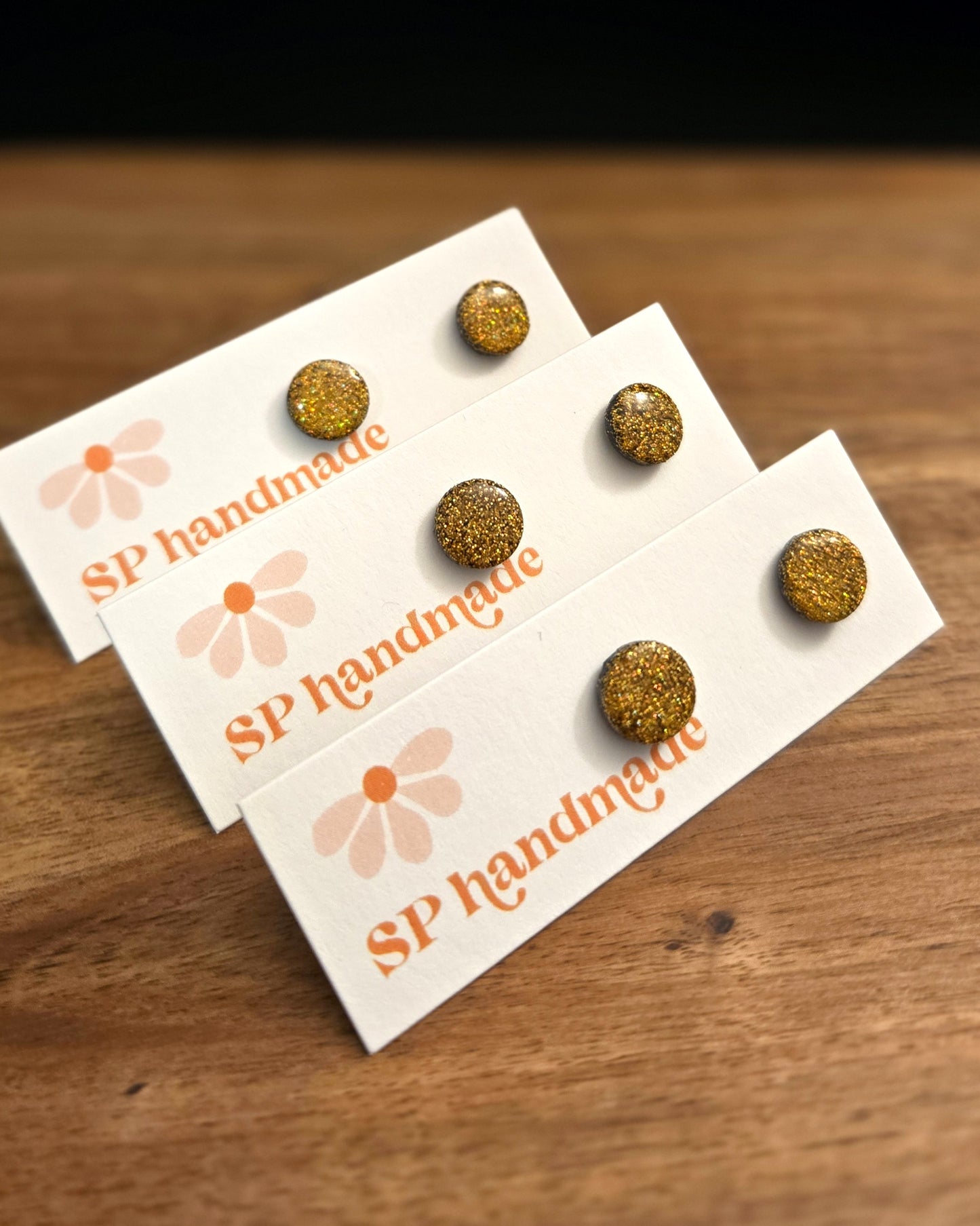 Glitter Studs | Polymer Clay Earrings