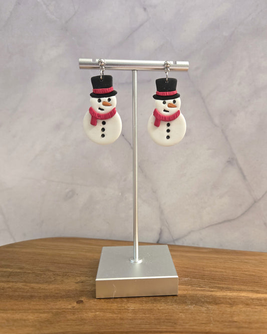 Snowman Dangles | Polymer Clay Earrings