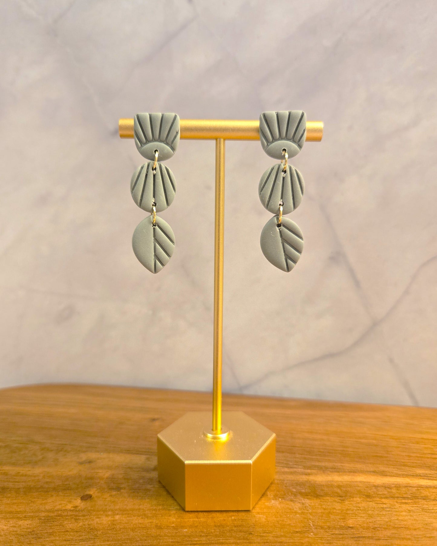 Sage Green Dangles | Polymer Clay Earrings