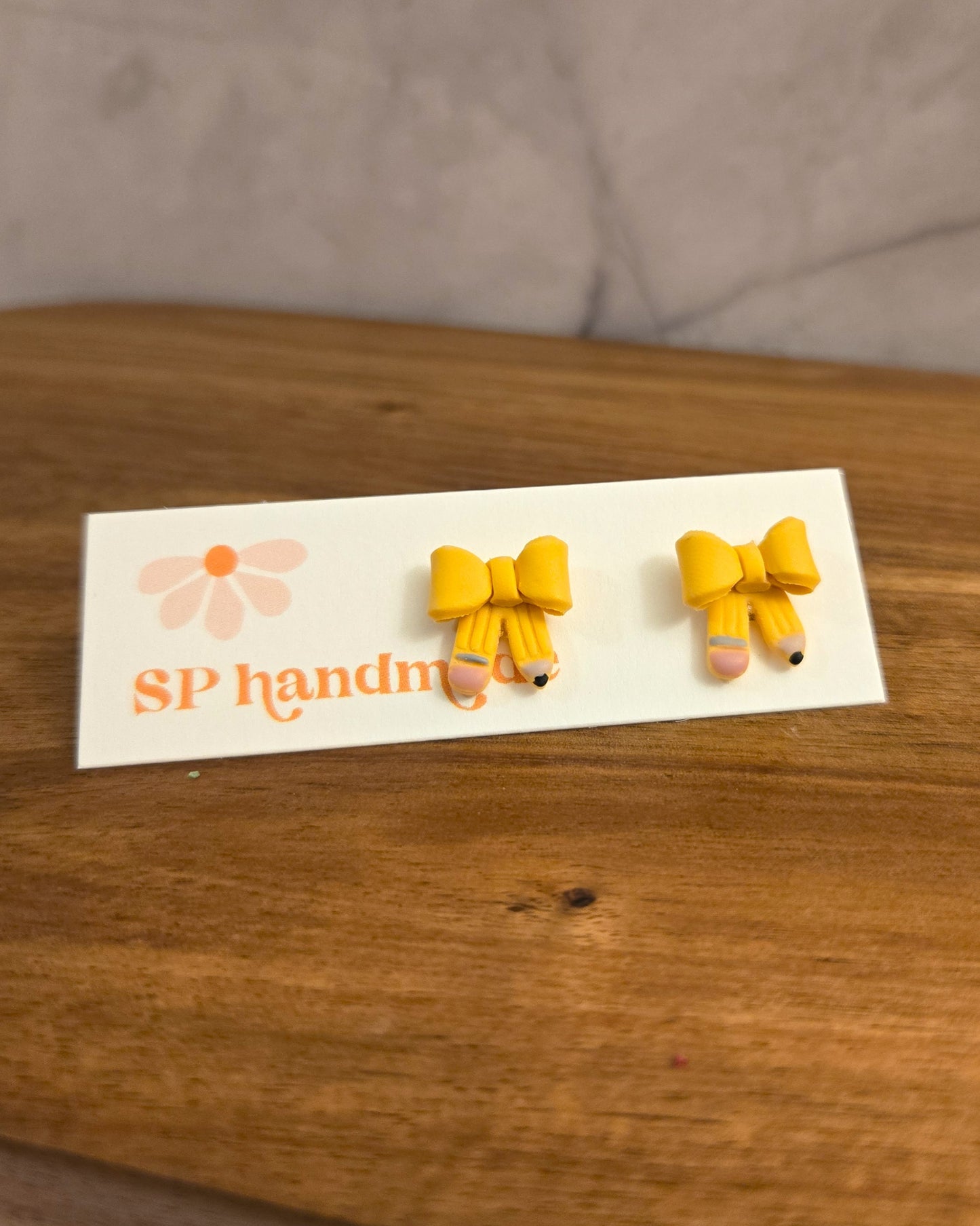 Pencil Bows | Polymer Clay Earrings