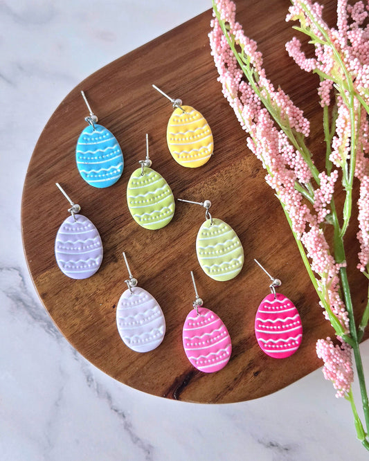 Textured Easter Eggs | Polymer Clay Earrings