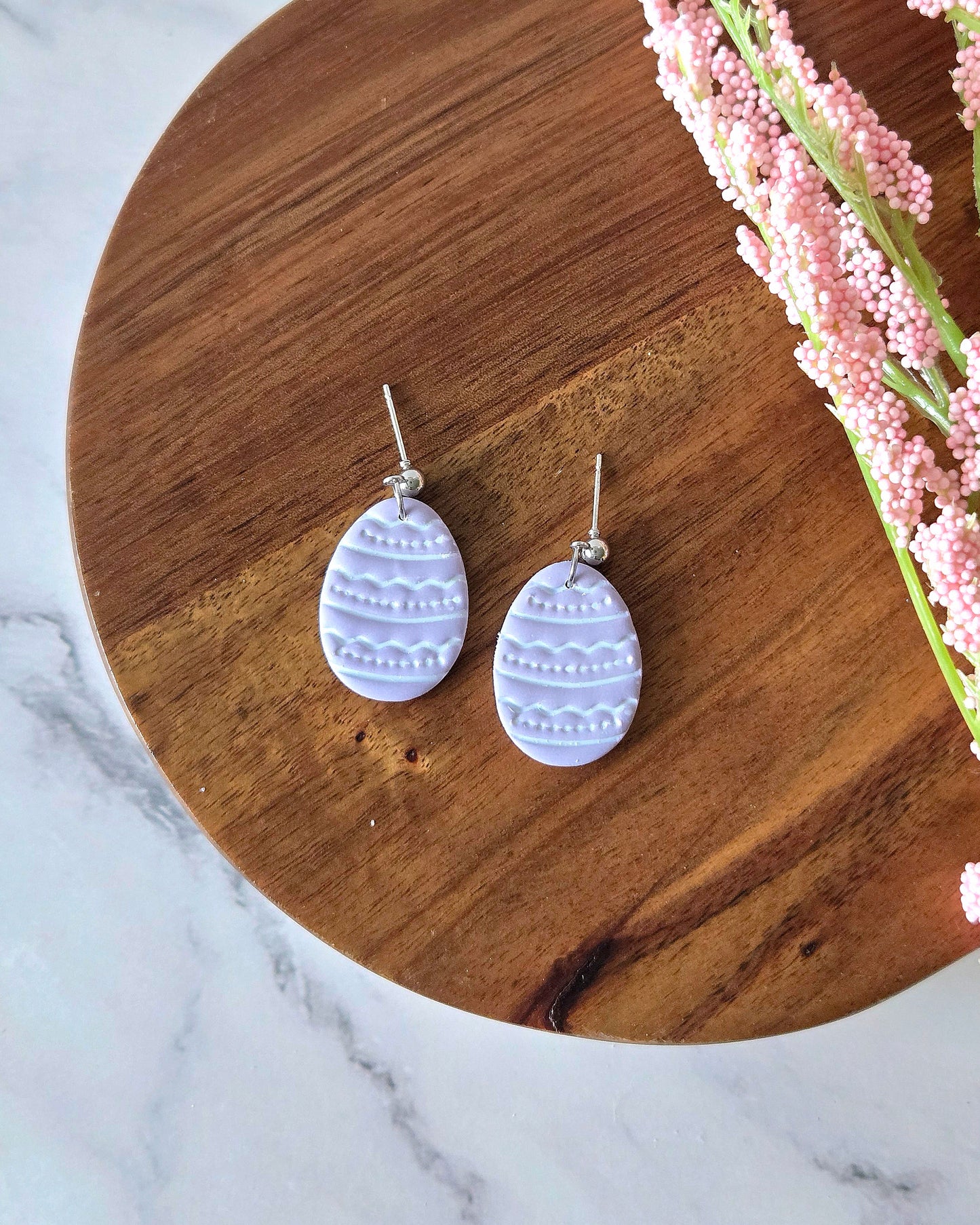 Textured Easter Eggs | Polymer Clay Earrings