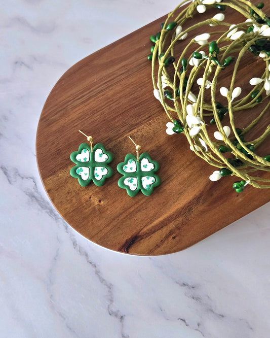 Clover Hearts | Polymer Clay Earrings