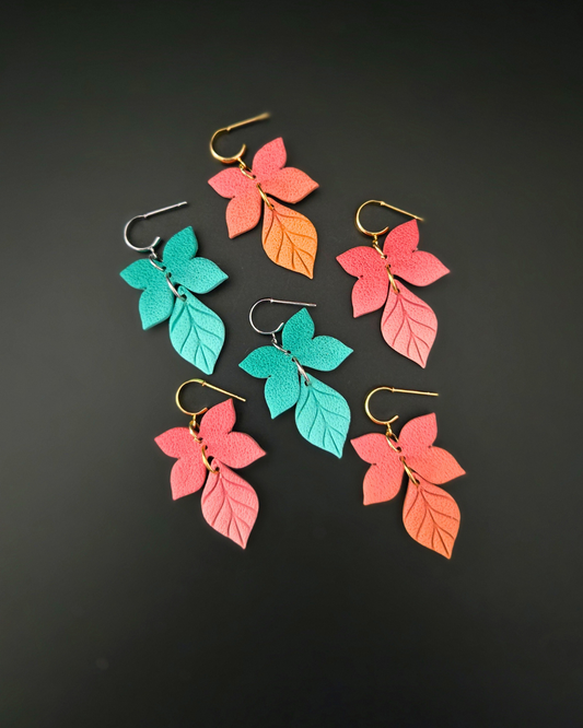 Fall Leaf Dangles | Polymer Clay Earrings