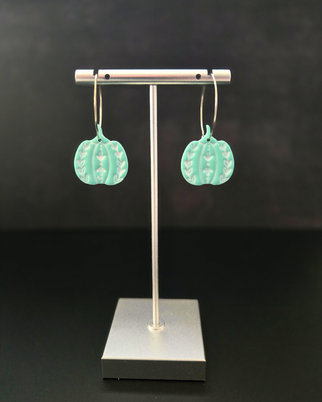 Decorative Pumpkin Hoops | Polymer Clay Earrings