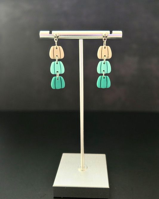 Mini Pumpkin Stacks | Polymer Clay Earrings