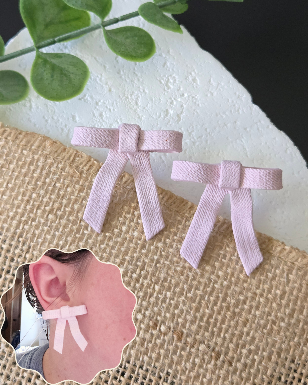 XL Ribbon Bows | Polymer Clay Earrings