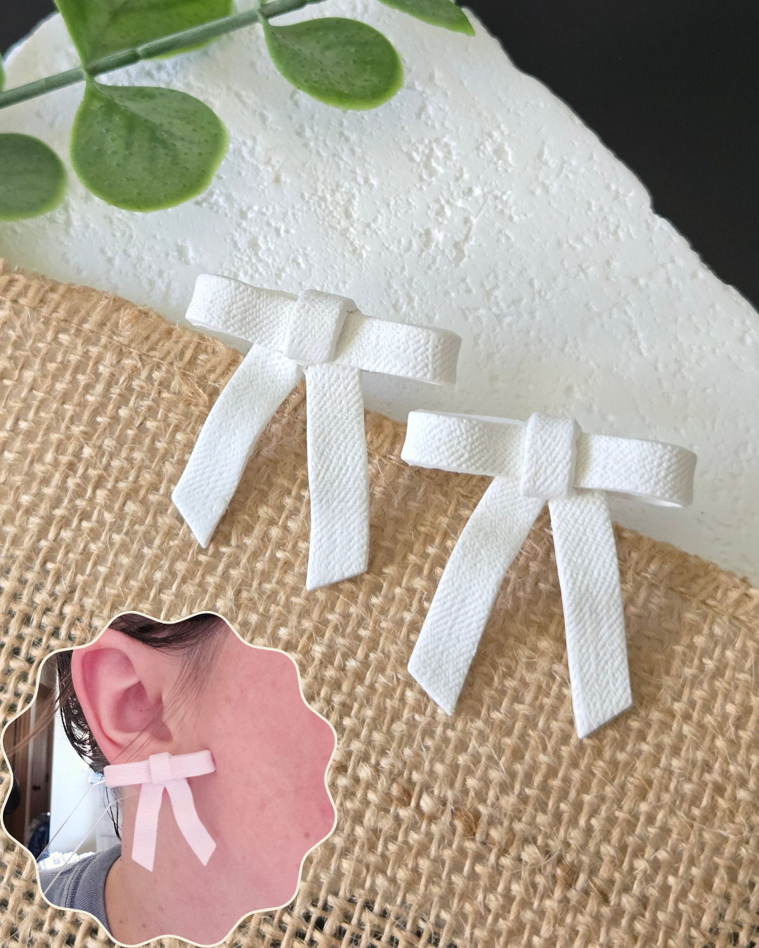 XL Ribbon Bows | Polymer Clay Earrings