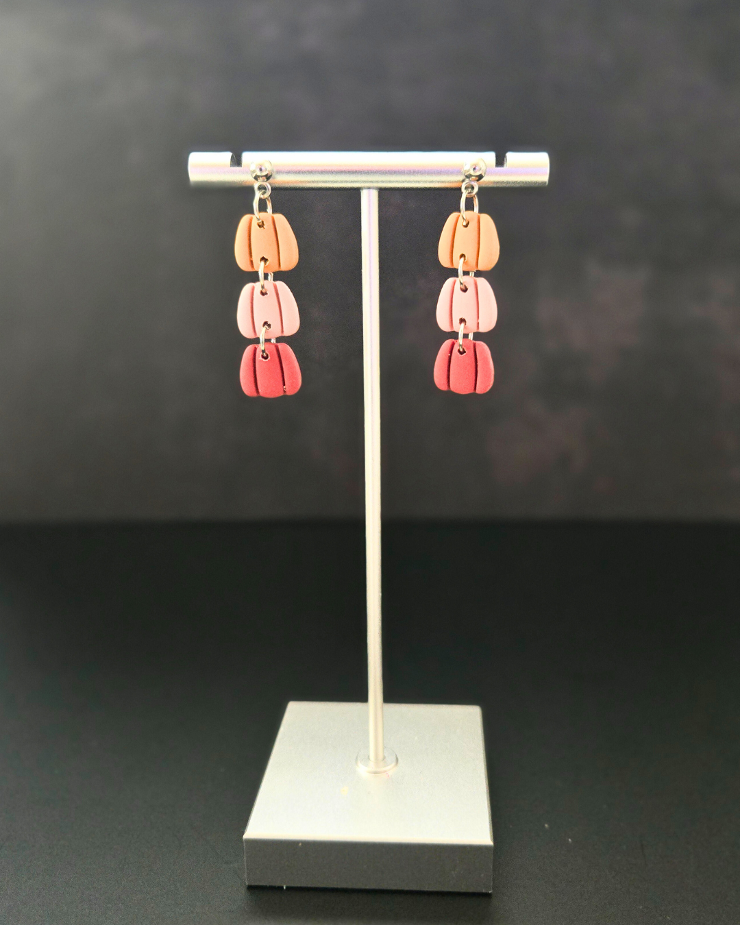 Mini Pumpkin Stacks | Polymer Clay Earrings
